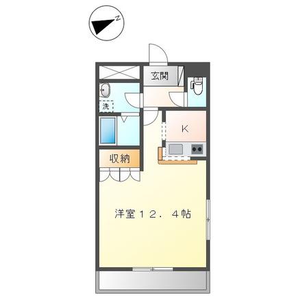 エクセール(1K/1階)の間取り写真