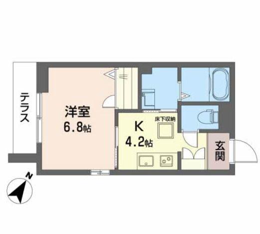 椛コート(1K/1階)の間取り写真