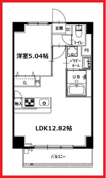 グレースヒル(1LDK/2階)の間取り写真