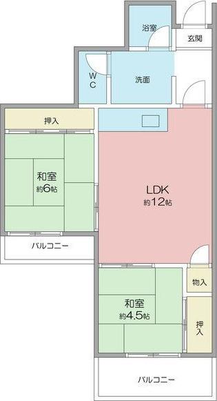 メゾン吹上(2LDK/3階)の間取り写真