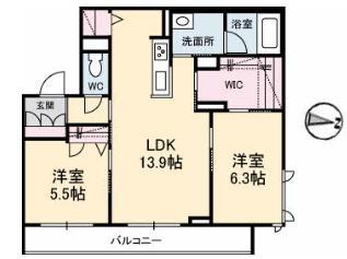 HIRA TERRACE(2LDK/2階)の間取り写真