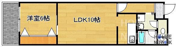 第1パールハイツ上杉(1LDK/5階)の間取り写真
