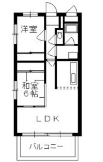 メゾンドール上泉(2LDK/9階)の間取り写真