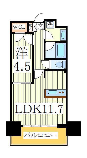 ラグゼナ流山おおたかの森(1LDK/8階)の間取り写真