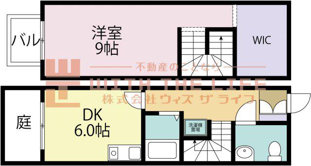 御井ヶ丘ヒルズ(1DK/1階)の間取り写真