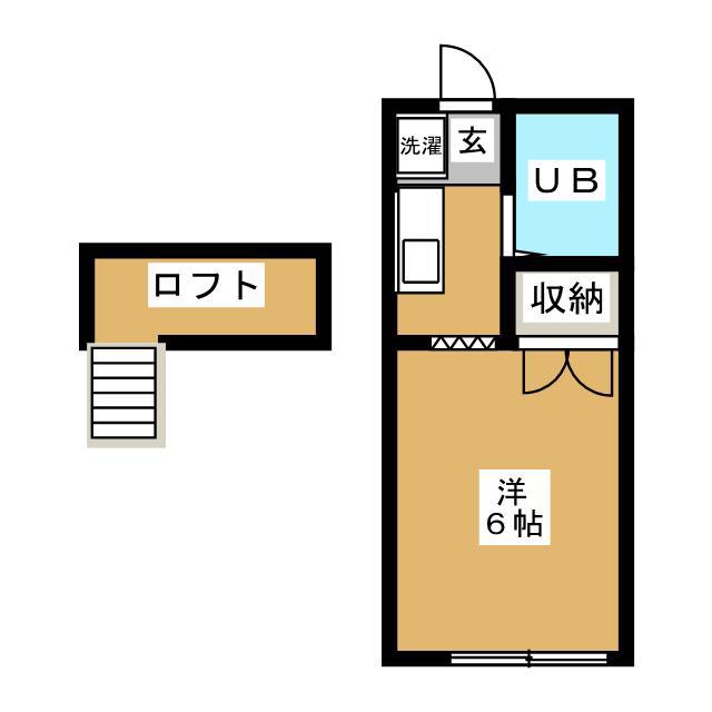 メゾンわかな(1K/2階)の間取り写真