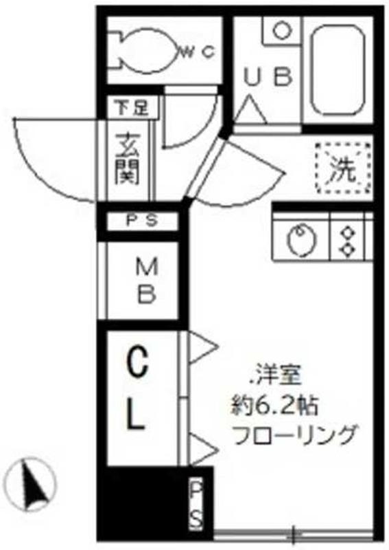 SK GARDEN 葛西(ワンルーム/2階)の間取り写真
