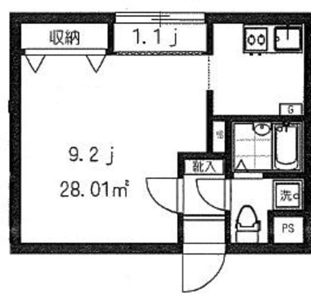 フォセット上北沢(1K/1階)の間取り写真