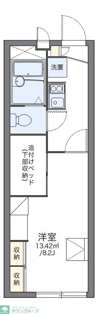 レオパレスボヌール(1K/1階)の間取り写真