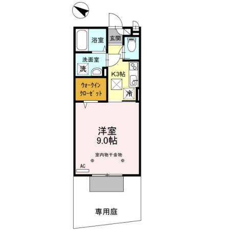 サルールI番館(1K/1階)の間取り写真