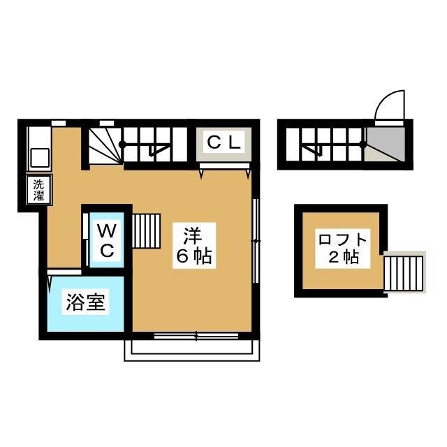 ジュネス羽衣(ワンルーム/2階)の間取り写真