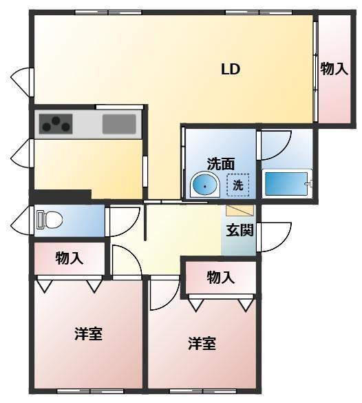 SOLID.G(2LDK/1階)の間取り写真