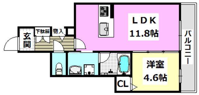 ヴァンベール(1LDK/2階)の間取り写真