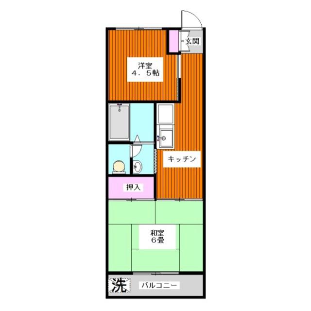 パークハイツ徳丸(2K/2階)の間取り写真
