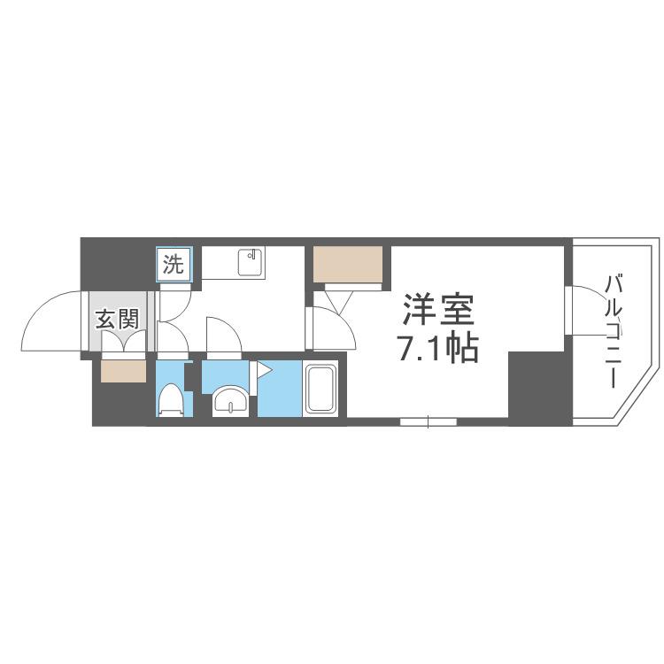 エスリード難波 THE FIRST(1K/3階)の間取り写真