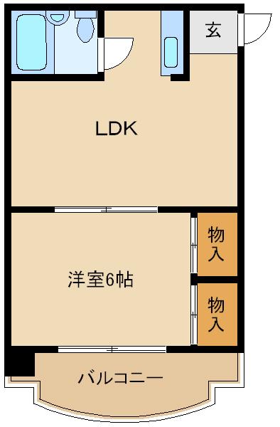 メゾン高田(1LDK/3階)の間取り写真