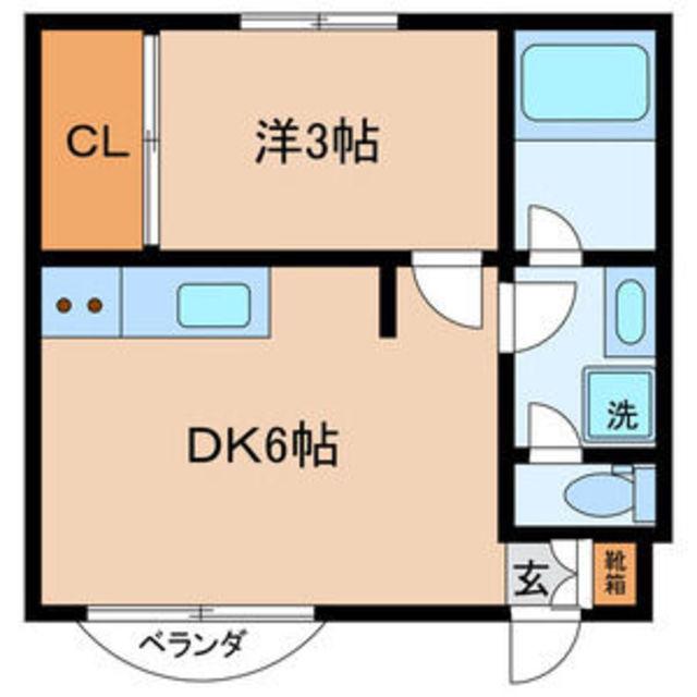 オプサス西新井(1DK/2階)の間取り写真
