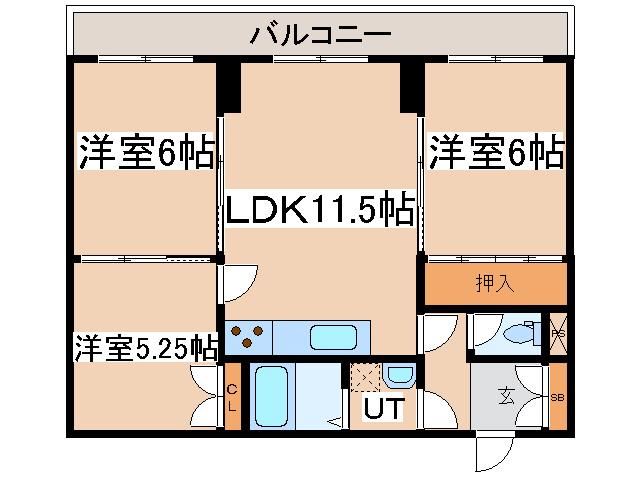 トマトハイツ(3LDK/2階)の間取り写真