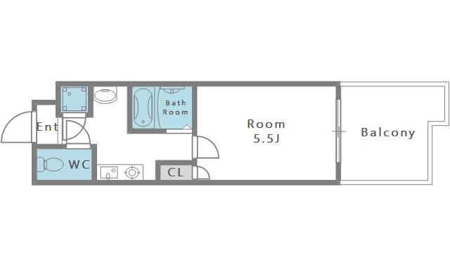 MARION KITAHORIE ANNEX(1K/13階)の間取り写真