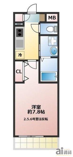 グラーノGRANO(1K/2階)の間取り写真
