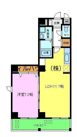 メゾンドミシェル(1LDK/2階)の間取り写真