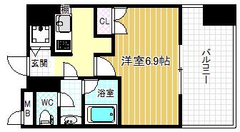 アルグラッド鷺洲(1K/5階)の間取り写真