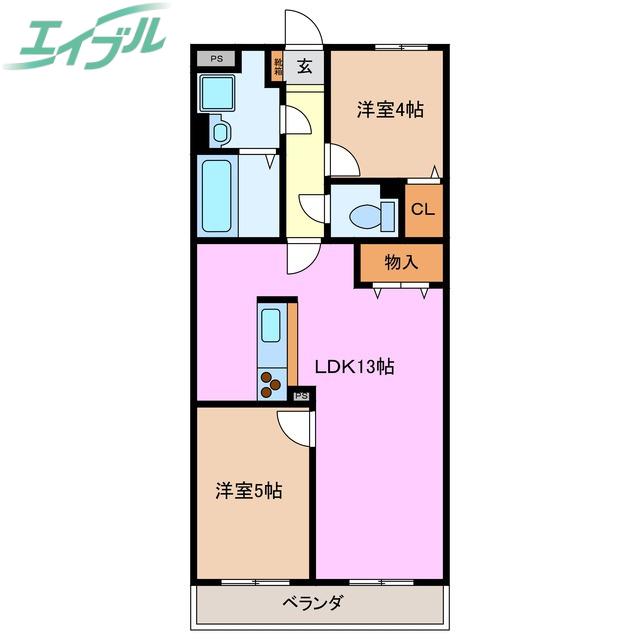 T・フェアリートキワ(2LDK/1階)の間取り写真