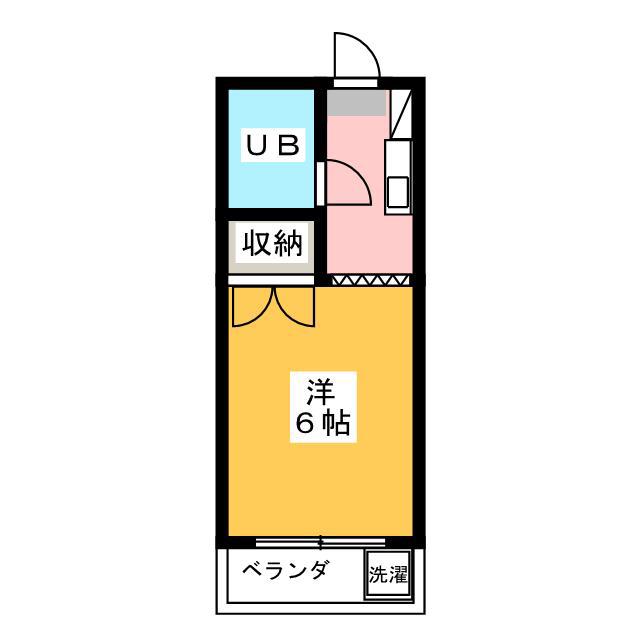 アーバンハイツ篠宮(ワンルーム/2階)の間取り写真