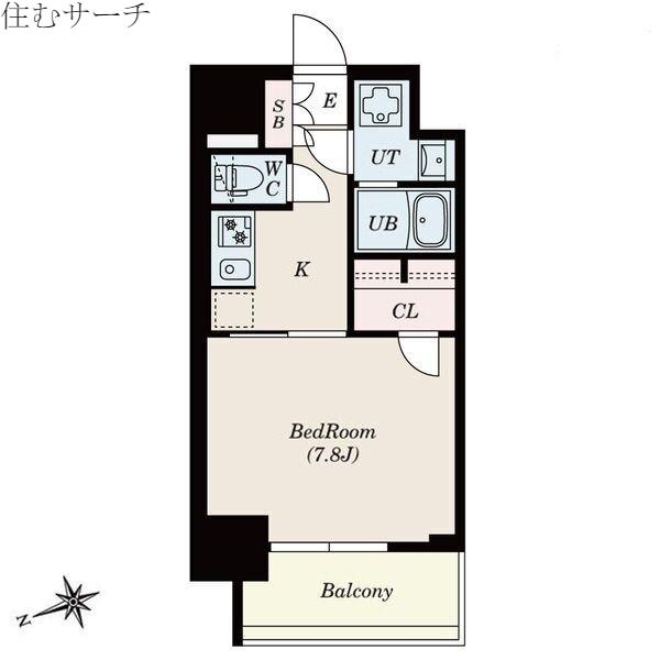 S‐RESIDENCE四日市安島ALOGGIO(1K/9階)の間取り写真