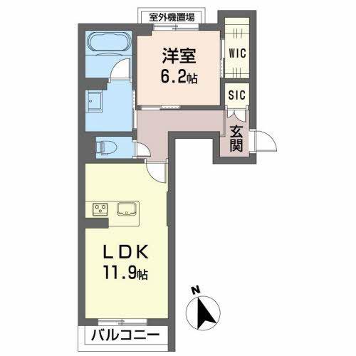 シャーメゾンDAI (1LDK/2階)の間取り写真