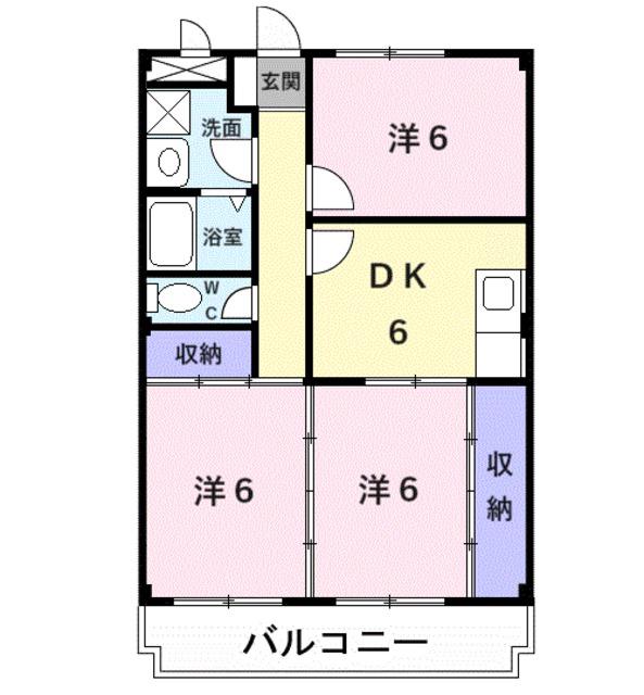 マリッチ小谷(3DK/3階)の間取り写真