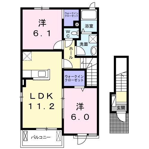 ブリーズC(2LDK/2階)の間取り写真