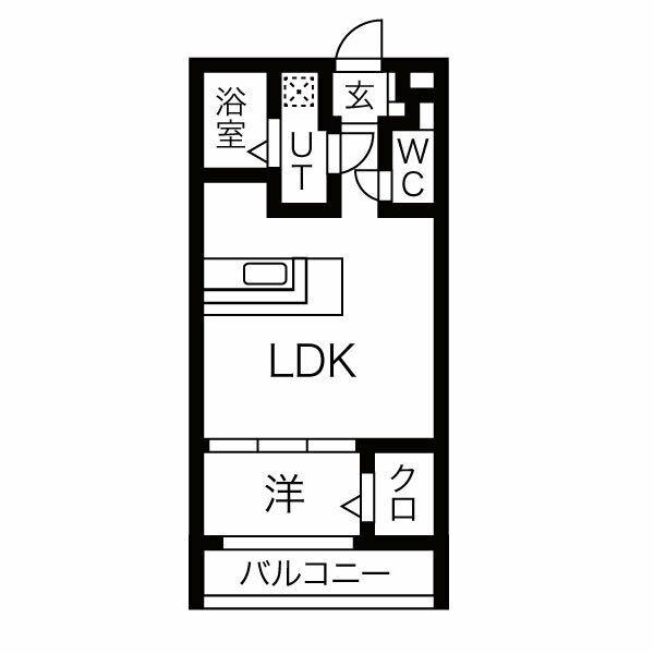 LEGIOIE西高蔵駅(1LDK/3階)の間取り写真