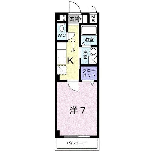 カーサ カトルセ M(1K/1階)の間取り写真