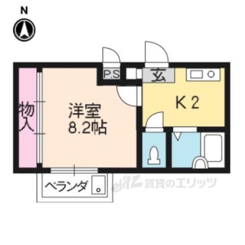 モーツアルトハウス(1K/3階)の間取り写真