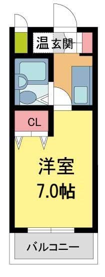 リアライズ逆瀬川(ワンルーム/2階)の間取り写真