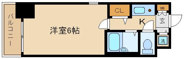 リーガル京都河原町II(ワンルーム/8階)の間取り写真