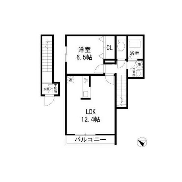 LA VIALETTA(1LDK/2階)の間取り写真