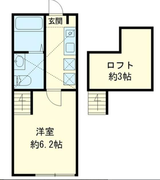 グラート大和中央 204(1K/2階)の間取り写真