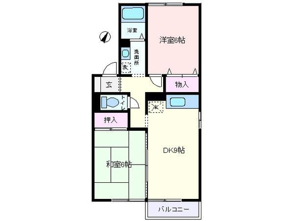 シェリンパーク参番館(2DK/1階)の間取り写真