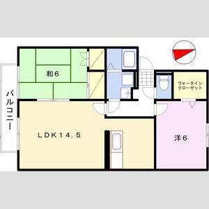 ロイヤルグレース花田(2LDK/2階)の間取り写真