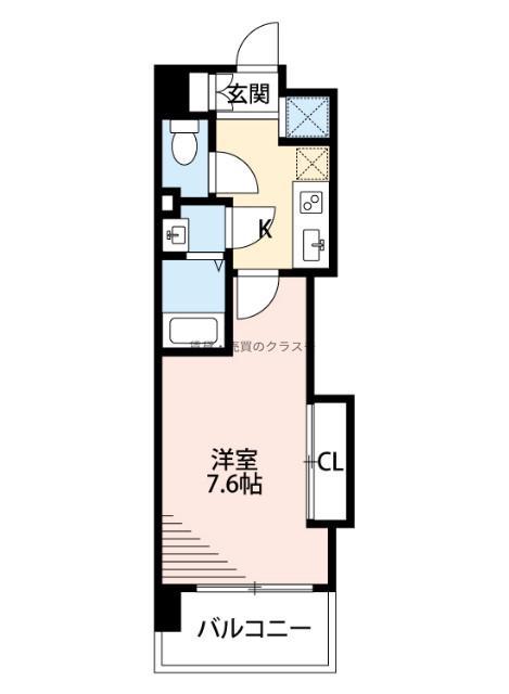 LUXE難波西III(1K/12階)の間取り写真