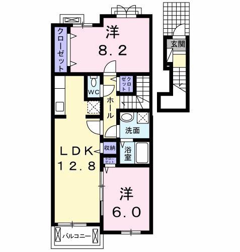 ソフィア(2LDK/2階)の間取り写真