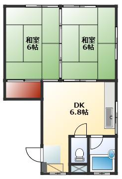 メゾンK2(2DK/2階)の間取り写真