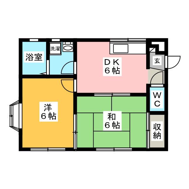 マスコットヒルズ(2DK/2階)の間取り写真