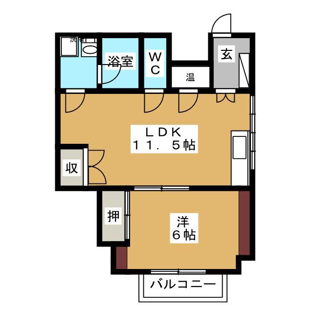 コーポパールハーバー(1LDK/2階)の間取り写真