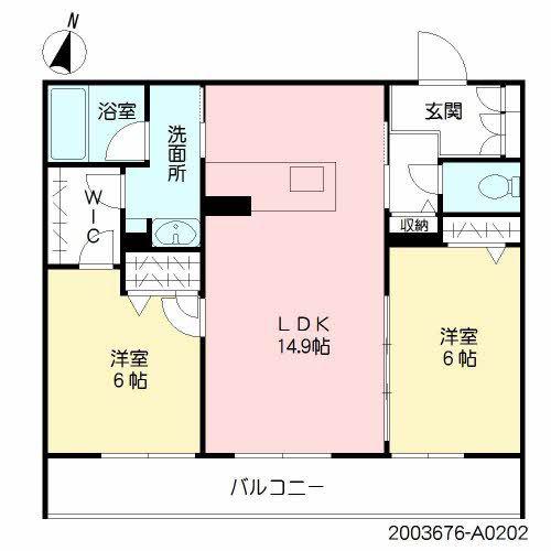コルティーレ(2LDK/2階)の間取り写真