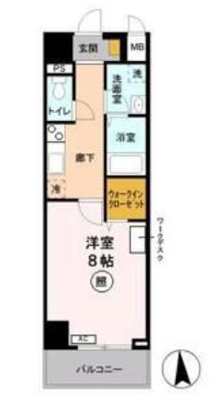 SUN PARK CITY東日暮里(1K/2階)の間取り写真