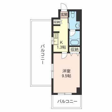 エスティメゾン三軒茶屋II(1K/4階)の間取り写真
