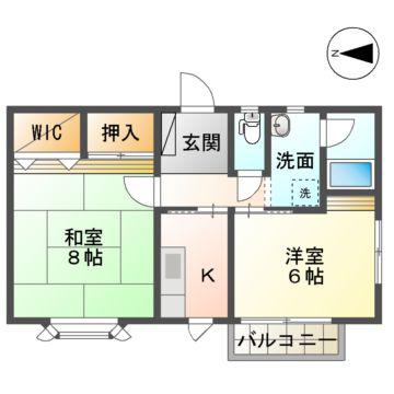 ハイツ・コウメイI(2K/2階)の間取り写真